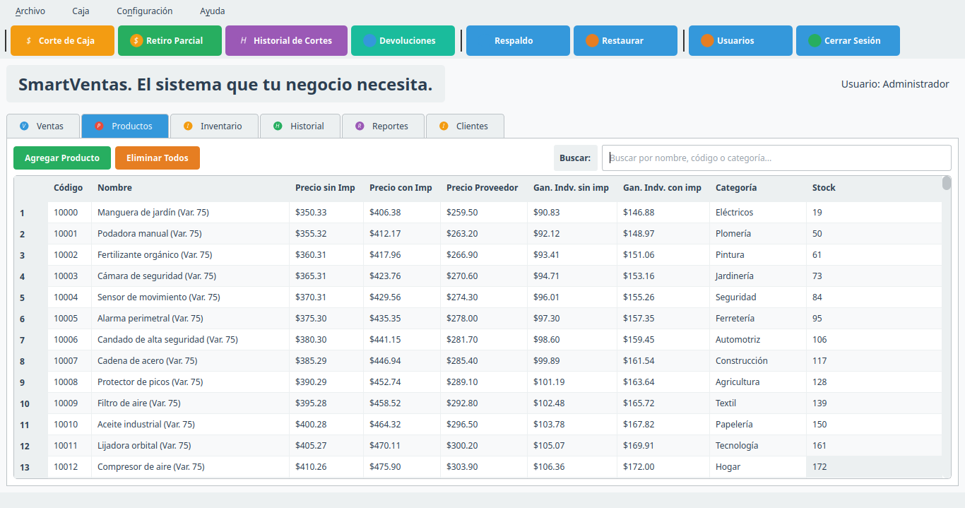 Módulo de Productos