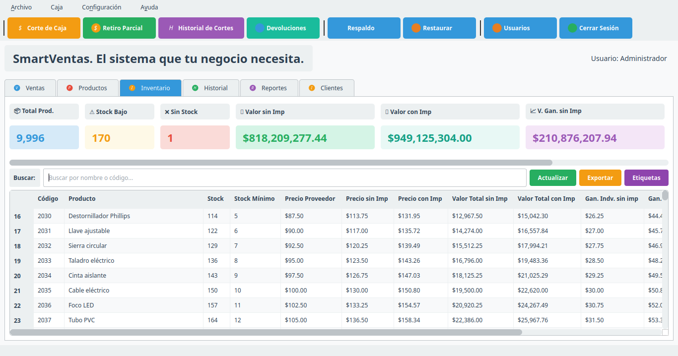 Módulo de Inventario